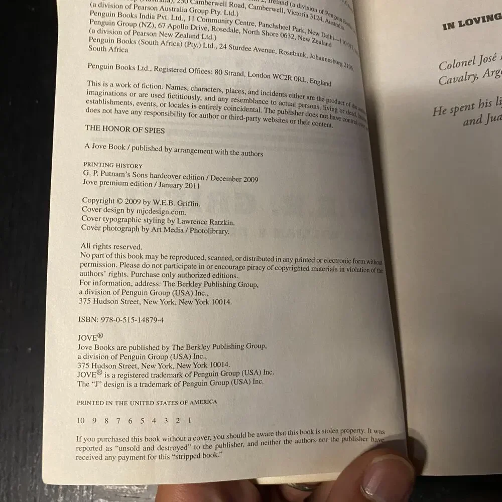 Honor of Spies by W. E. B. Griffin and William E. Butterworth IV 2010